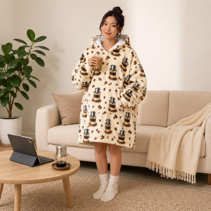 Cà Phê Sữa Đá Wearable Blanket
