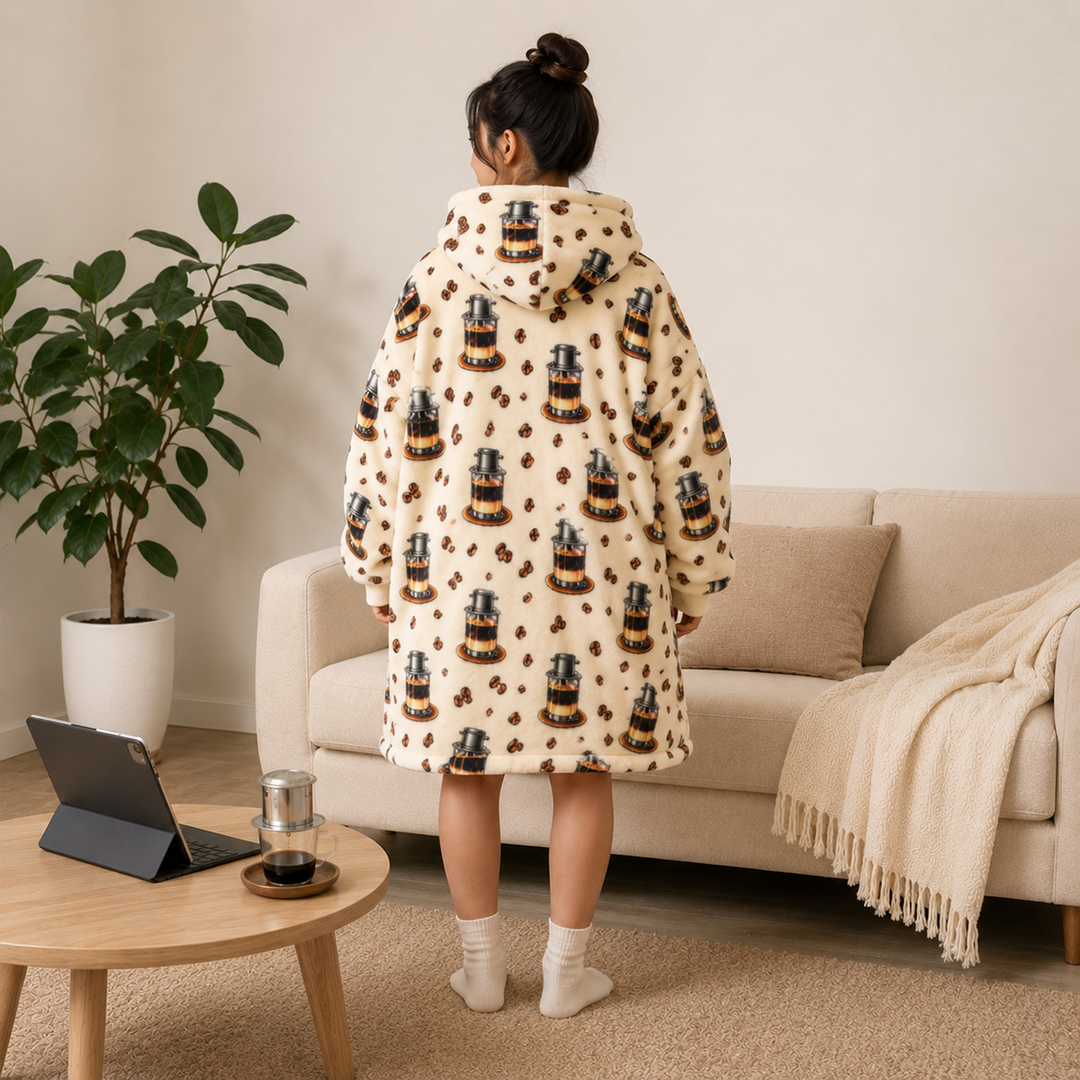 Cà Phê Sữa Đá Wearable Blanket