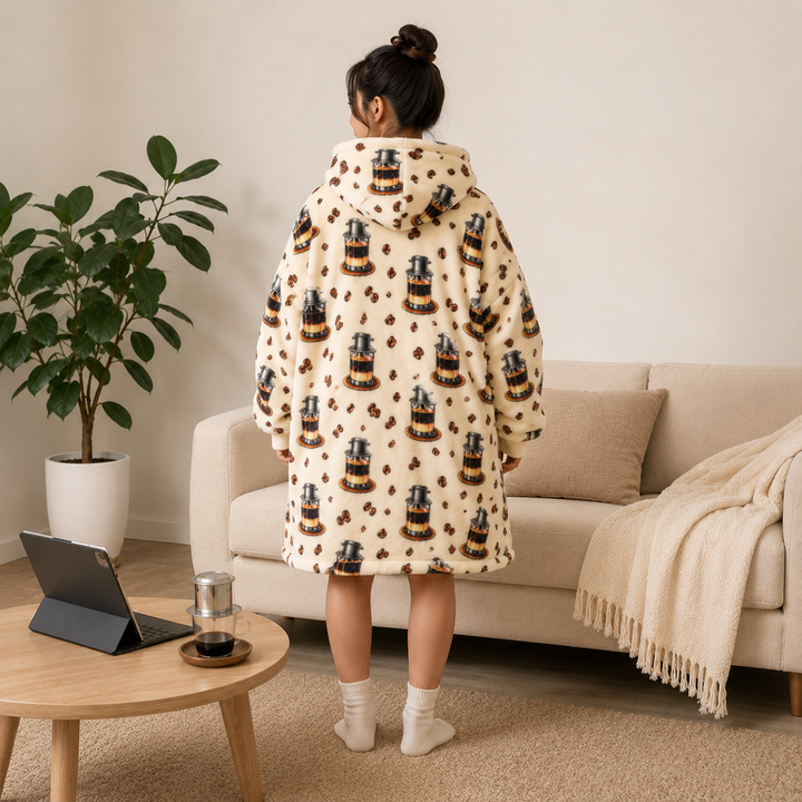 Cà Phê Sữa Đá Wearable Blanket