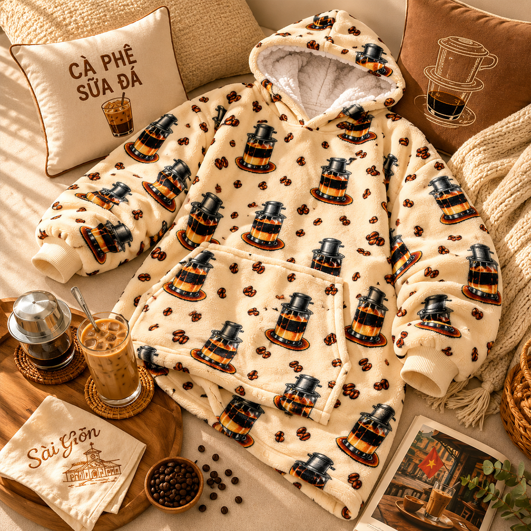 Cà Phê Sữa Đá Wearable Blanket