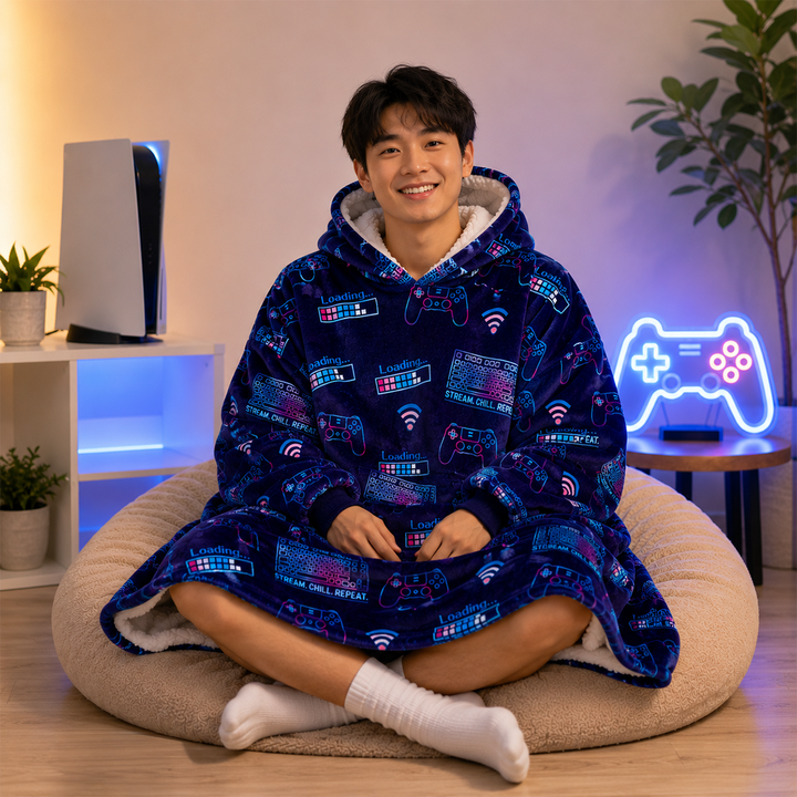 Stream. Chill. Repeat. Wearable Blanket